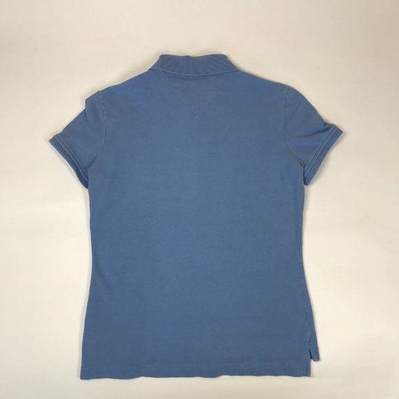 Tommy Hilfiger Blue Polo Short Sleeve Shirt Women's S Classic Fit Flag Logo - Picture 4 of 6
